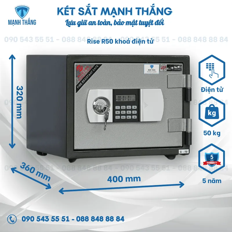 Sản phẩm ket sat rise r50 dien tu — Công Ty TNHH XD TM & DV Mạnh Thắng — MST 0401827460