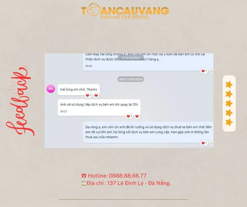 Sản phẩm feedback anh dong thue xe tu lai tai toan cau vang — Công Ty TNHH Thương Mại Và Dịch Vụ Toàn Cầu Vàng — MST 0401827781