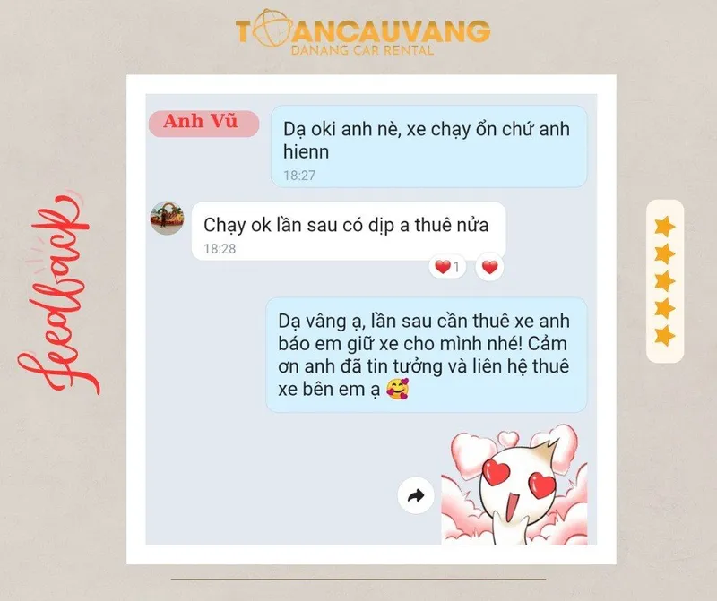 Sản phẩm feedback anh vu thue xe tu lai tai toan cau vang — Công Ty TNHH Thương Mại Và Dịch Vụ Toàn Cầu Vàng — MST 0401827781