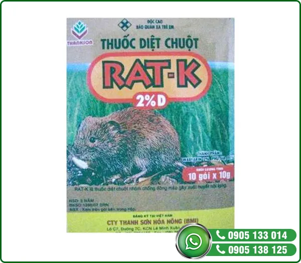 Sản phẩm Thuoc diet chuot Rat K 2D — Diệt Mối HPH - Công Ty TNHH MTV Diệt Mối HPH — MST 0401841296