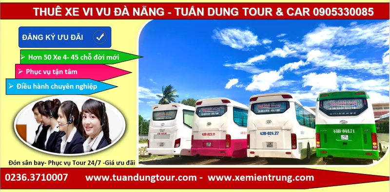 Sản phẩm xe tuandung tour — Công Ty TNHH Dịch Vụ Du Lịch Tuấn Dung — MST 0401883722