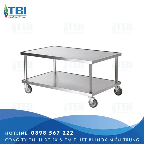 Sản phẩm ban inox 2 tang di dong 5 — Công Ty TNHH ĐT SX Và TM Thiết Bị Inox Miền Trung — MST 0401928638