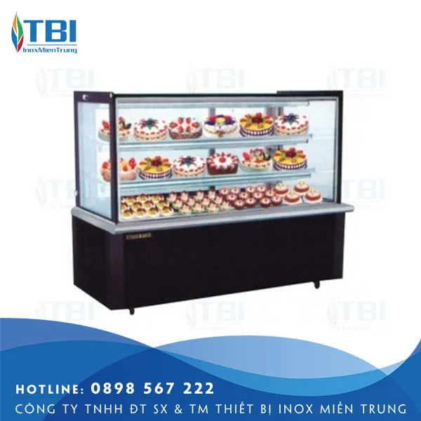 Sản phẩm tu mat trung bay banh kinh vuong 6 — Công Ty TNHH ĐT SX Và TM Thiết Bị Inox Miền Trung — MST 0401928638