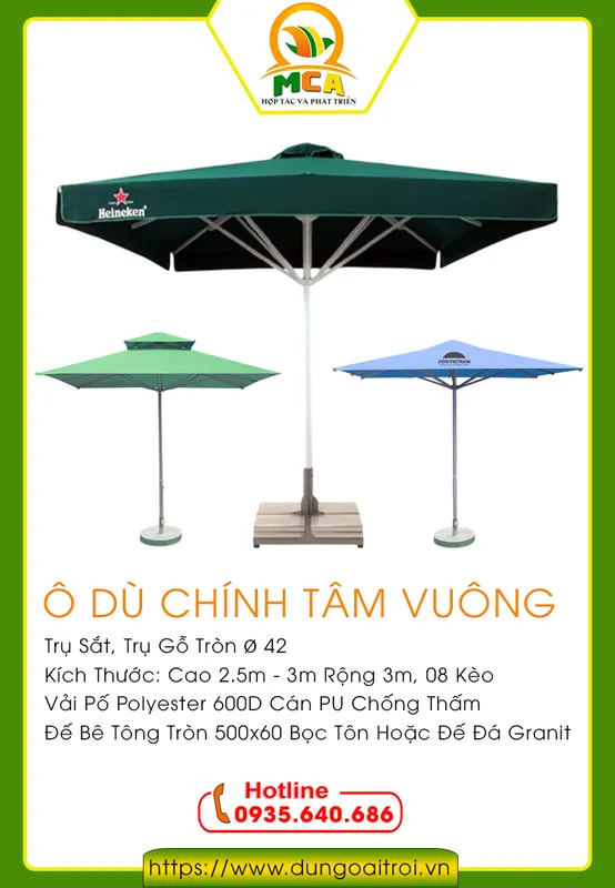 Sản phẩm du chinh tam vuong 2449 — Ô Dù Lệch Tâm - Ô Dù Ngoài Trời Đức Anh — MST 0401961000