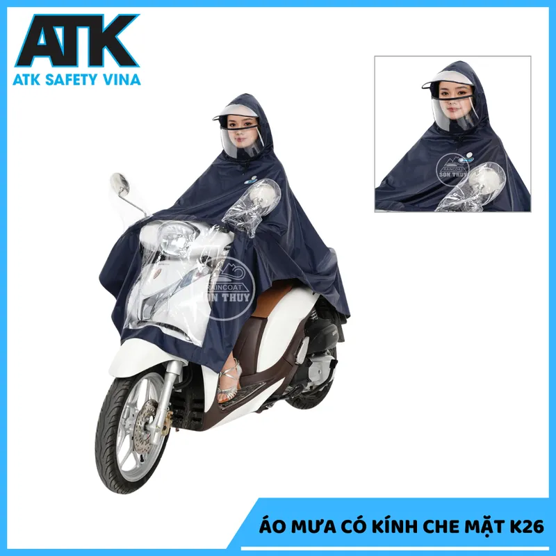 Sản phẩm Áo mưa có kính che mặt K26_1712029414 — Thiết Bị An Toàn Giao Thông Safety Vina - Công Ty TNHH ATK Safety Vina — MST 0402154169