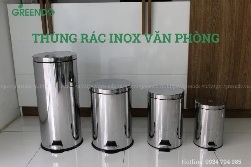 Sản phẩm thung rac inox van phong — Công Ty TNHH Thiết Bị Greendo — MST 0402260664
