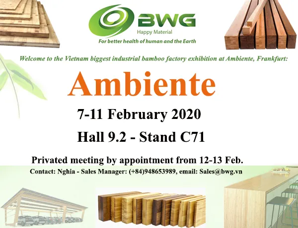 Sản phẩm BWG Ambiente welcome — Công Ty TNHH Tre Công Nghiệp Tiến Phát — MST 0500231189