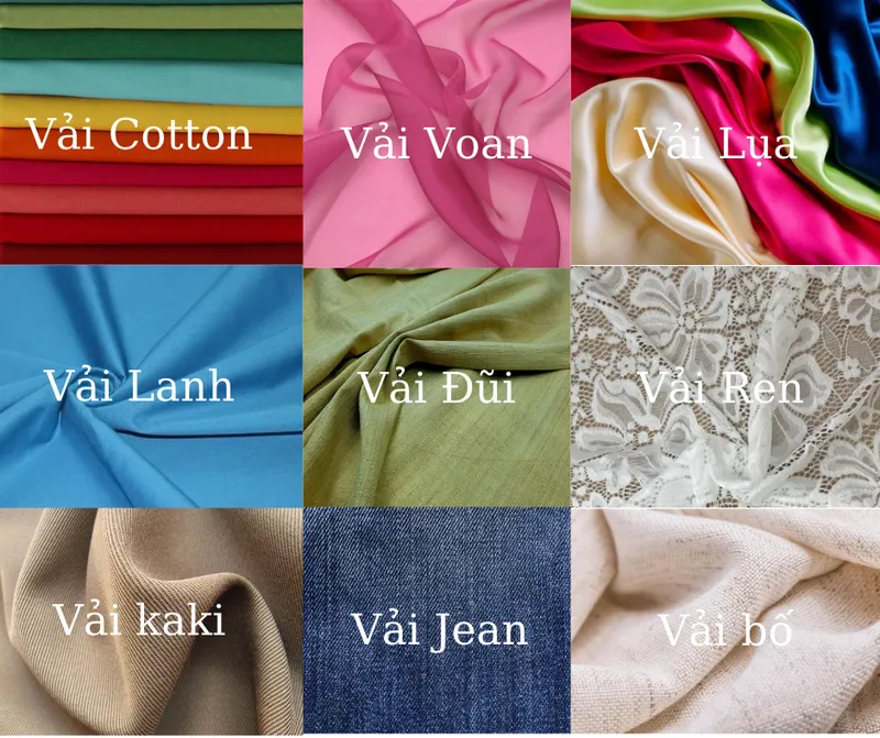 Sản phẩm Ten cac loai vai — Bông Gòn Việt Hàn TLP - Công Ty Cổ Phần Sản Xuất Và Thương Mại Việt Hàn TLP — MST 0500572326