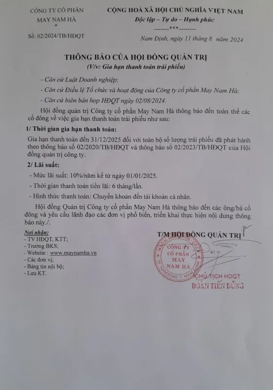 Sản phẩm trai phieu — Công Ty Cổ Phần May Nam Hà — MST 0600187705