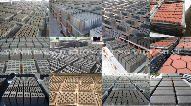 Sản phẩm các loại kích thước gạch không nung — Công Ty CP Sản Xuất Công Nghệ Việt Nhật — MST 0601139503