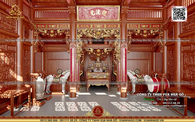 Sản phẩm noi that 1 mieu an ninh nha go 3 gian mai dao chong diem vuanhago com 003 — Thiết Kế Thi Công Nhà Gỗ - Công Ty TNHH Vua Nhà Gỗ — MST 0601233785