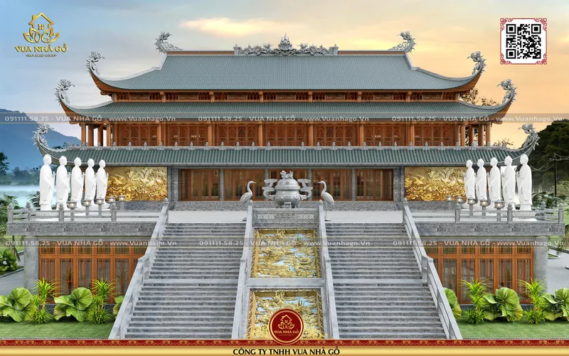Sản phẩm nha go chua hoi am binh duong 001 — Thiết Kế Thi Công Nhà Gỗ - Công Ty TNHH Vua Nhà Gỗ — MST 0601233785