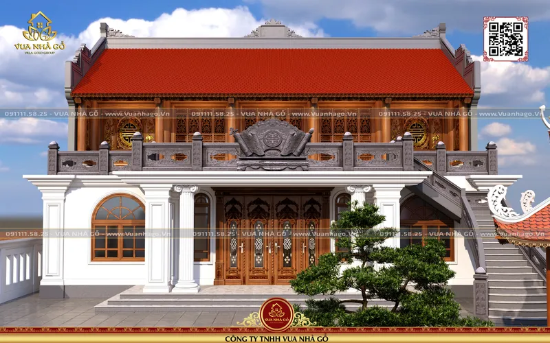 Sản phẩm nha go 5 gian 2 tang anh ha hai nam dinh 002 — Thiết Kế Thi Công Nhà Gỗ - Công Ty TNHH Vua Nhà Gỗ — MST 0601233785