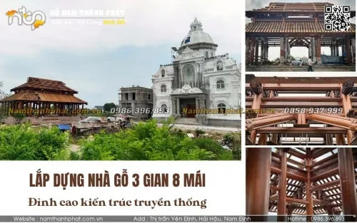Sản phẩm lap dung nha go 3 gian 8 mai 10 — Nhà Gỗ Nam Thành Phát - Công Ty TNHH Gỗ Nam Thành Phát — MST 0601256359
