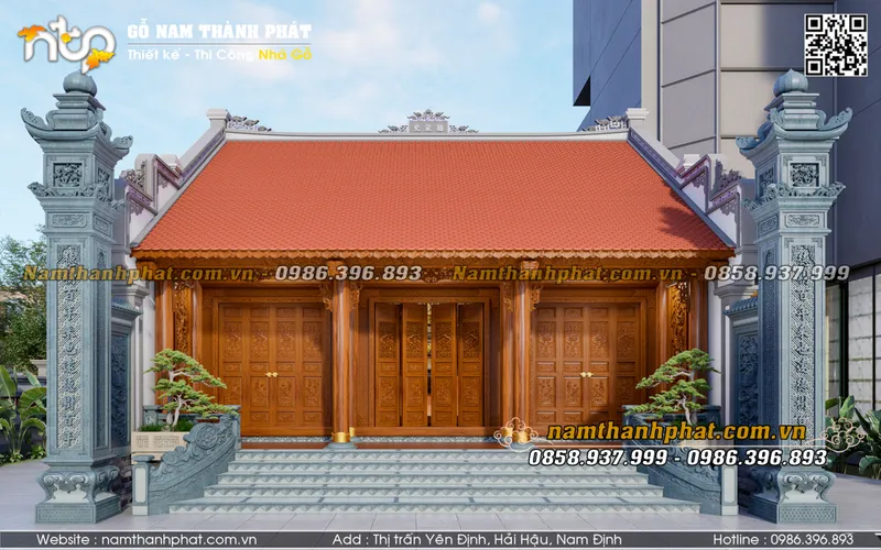 Sản phẩm nha go 3 gian co hau cung 1 — Nhà Gỗ Nam Thành Phát - Công Ty TNHH Gỗ Nam Thành Phát — MST 0601256359
