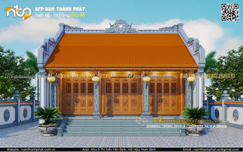 Sản phẩm nha go 3 gian cot hien da 1 — Nhà Gỗ Nam Thành Phát - Công Ty TNHH Gỗ Nam Thành Phát — MST 0601256359