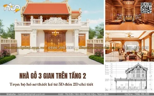 Sản phẩm nha go 3 gian tren tang 2 6 — Nhà Gỗ Nam Thành Phát - Công Ty TNHH Gỗ Nam Thành Phát — MST 0601256359