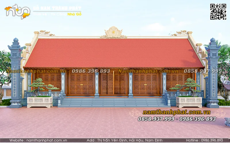 Sản phẩm nha go 5 gian cot hien da 1 — Nhà Gỗ Nam Thành Phát - Công Ty TNHH Gỗ Nam Thành Phát — MST 0601256359