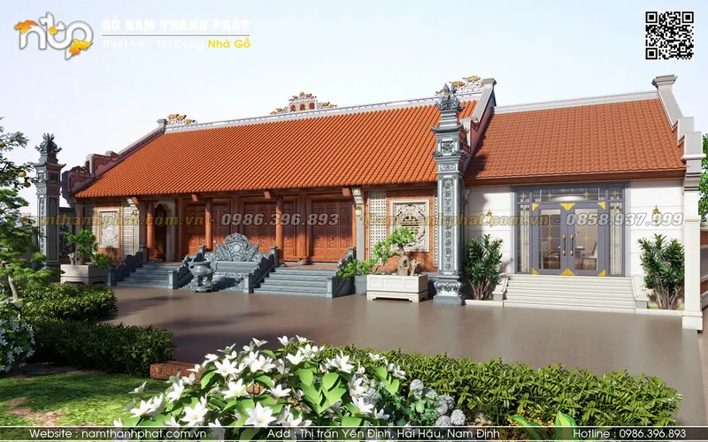 Sản phẩm nha go 5 gian hien dai 2 — Nhà Gỗ Nam Thành Phát - Công Ty TNHH Gỗ Nam Thành Phát — MST 0601256359