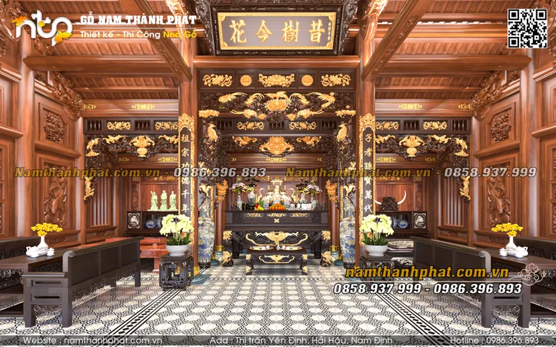 Sản phẩm noi that nha go 3 gian 4 mai 1 — Nhà Gỗ Nam Thành Phát - Công Ty TNHH Gỗ Nam Thành Phát — MST 0601256359