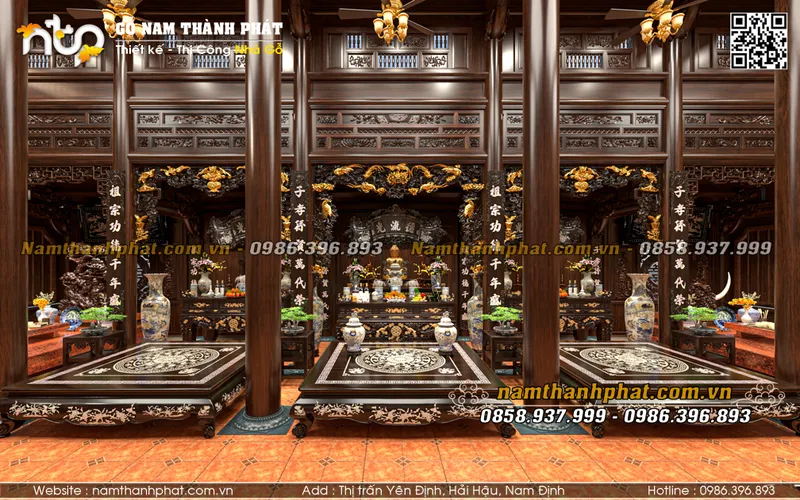 Sản phẩm noi that nha go 5 gian 1 — Nhà Gỗ Nam Thành Phát - Công Ty TNHH Gỗ Nam Thành Phát — MST 0601256359
