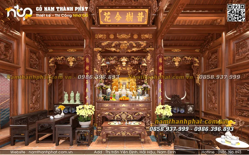 Sản phẩm noi that nha go 5 gian 2 — Nhà Gỗ Nam Thành Phát - Công Ty TNHH Gỗ Nam Thành Phát — MST 0601256359