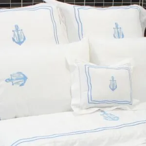 Sản phẩm Anchor and rope embroidered and monogram bedding set in sky blue 300x300 — Công Ty TNHH Thương Mại An Hoa — MST 0700653413