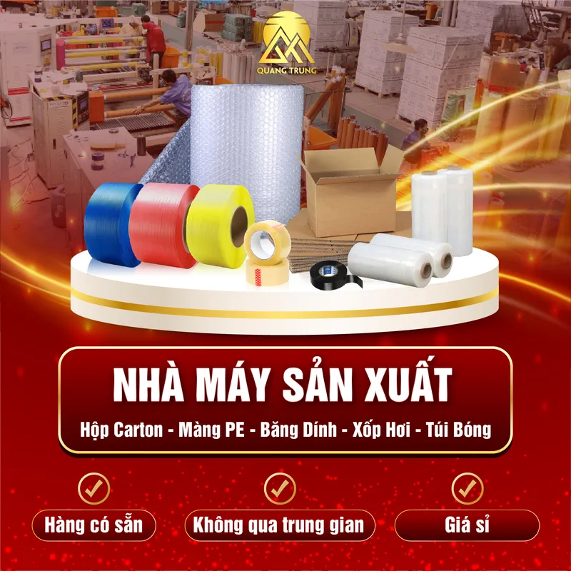 Sản phẩm qc quang trung san xuat copy — Vật Liệu Đóng Gói Quang Trung - Công Ty TNHH Sản Xuất Thương Mại Và Dịch Vụ
Quang Trung — MST 0801192085