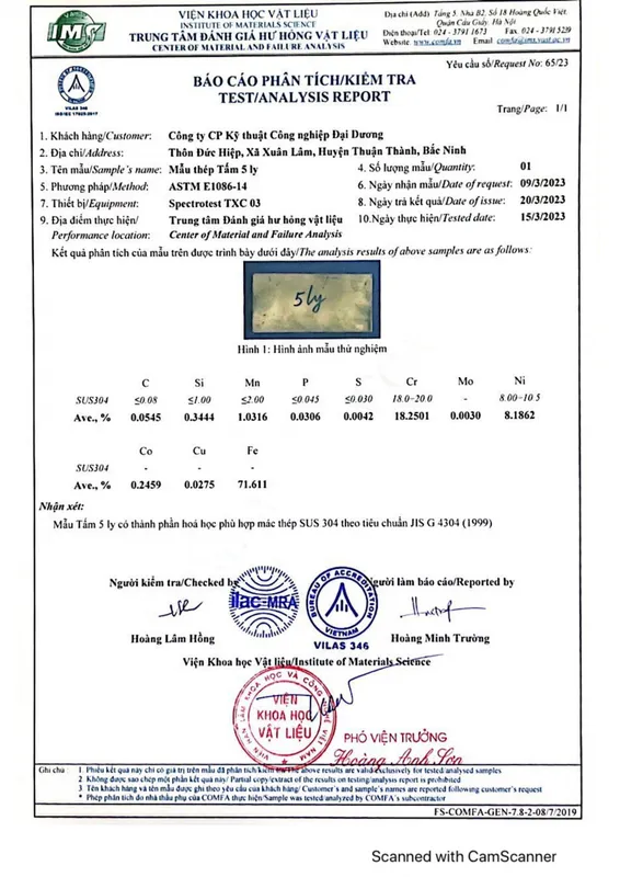 Sản phẩm 0002 — Công Ty CP Kỹ Thuật Công Nghiệp Đại Dương — MST 0900783201