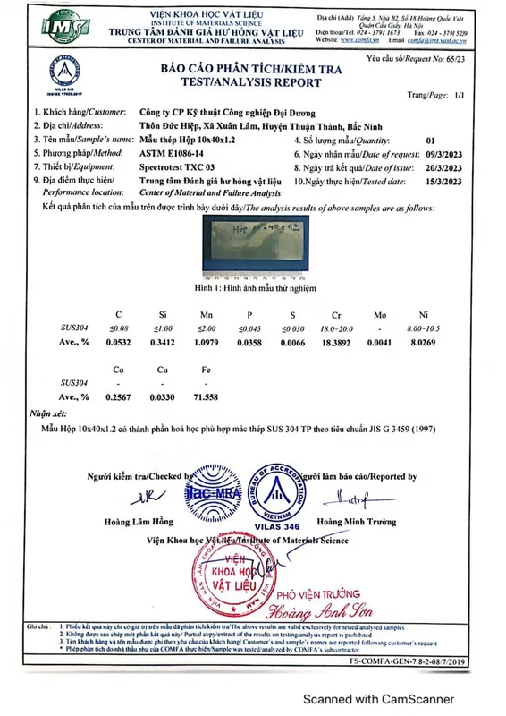 Sản phẩm 0013 — Công Ty CP Kỹ Thuật Công Nghiệp Đại Dương — MST 0900783201