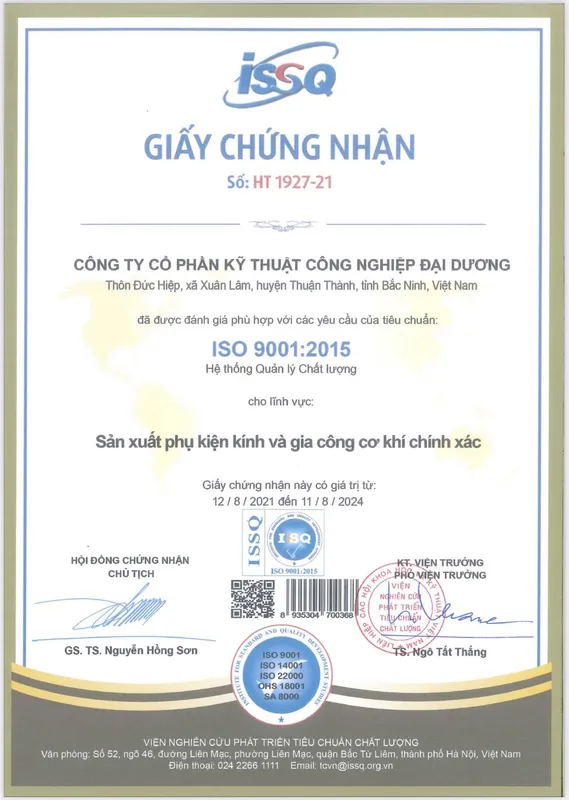 Sản phẩm ISO — Công Ty CP Kỹ Thuật Công Nghiệp Đại Dương — MST 0900783201