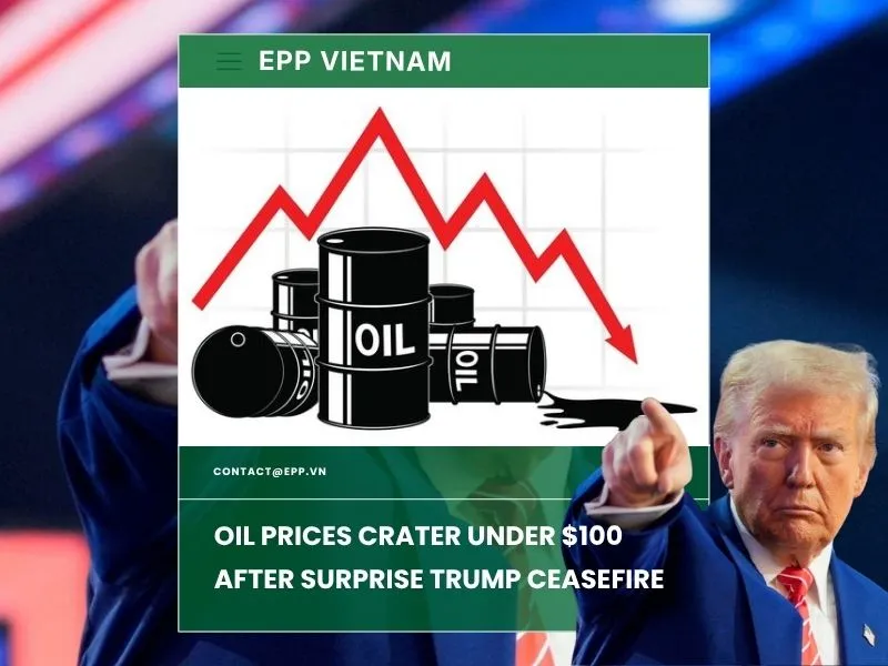 Sản phẩm oil prices under 100 after surprise trump ceasefire — Công Ty TNHH EPP Việt Nam — MST 0900986836