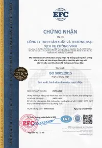 Sản phẩm chung nhan iso 9001 2015 hieu luc 24 02 2022 24 02 9985 — Công Ty TNHH SX TM Cường Vinh — MST 1100778885