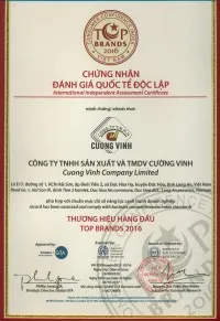 Sản phẩm top brand 2016 2372 — Công Ty TNHH SX TM Cường Vinh — MST 1100778885