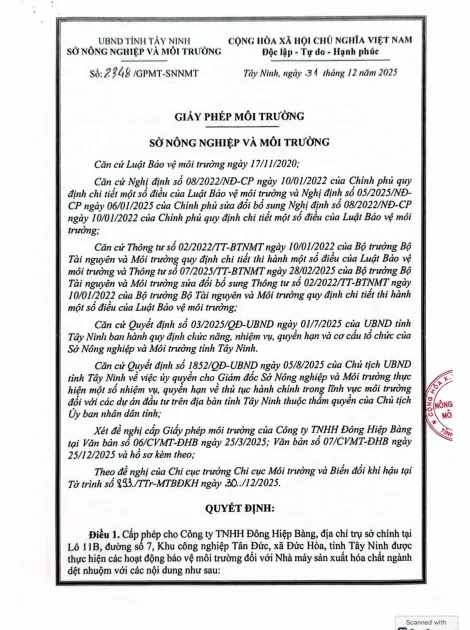 Sản phẩm giay phep moi truong hinh anh 0 5348 — Hóa Chất Đông Hiệp Bàng - Công Ty TNHH Đông Hiệp Bàng — MST 1101761299
