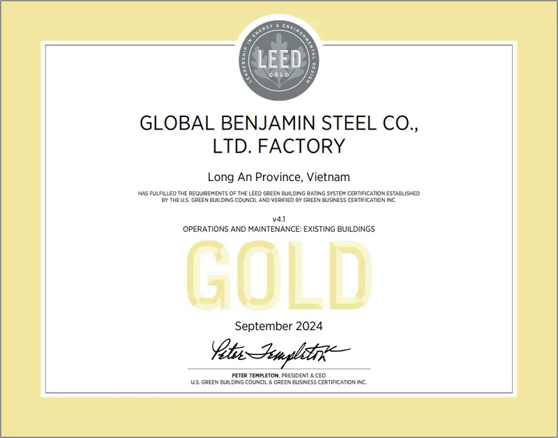 Sản phẩm leed gold 6224 — Nhà Thép Tiền Chế GB Steel - Công Ty TNHH Thép Thông Minh Toàn Cầu — MST 1101998770