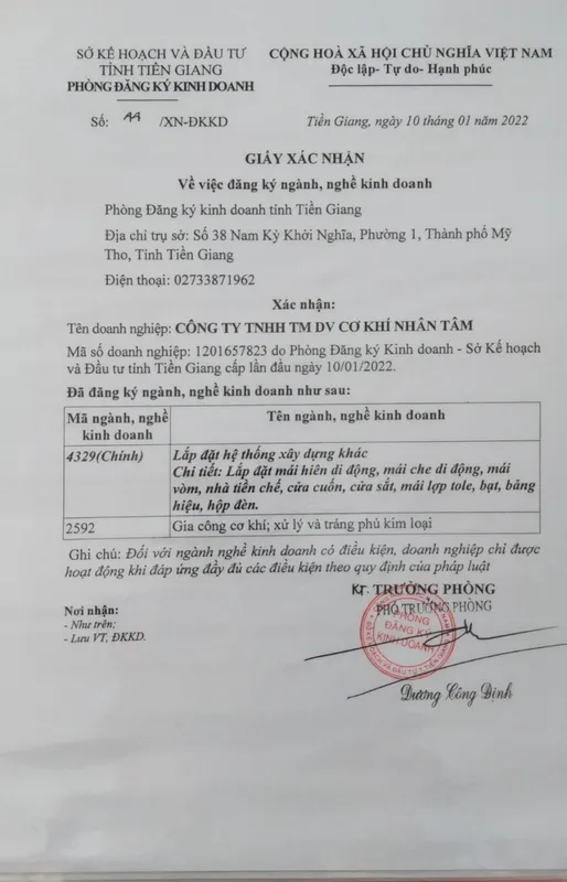Sản phẩm 4 — Mái Hiên Nhân Tâm - Công Ty TNHH TM DV Cơ Khí Nhân Tâm — MST 1201657823