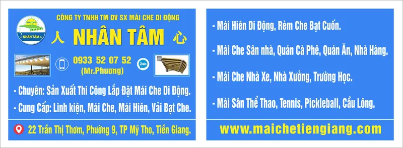 Sản phẩm slidenew256 — Mái Hiên Nhân Tâm - Công Ty TNHH TM DV Cơ Khí Nhân Tâm — MST 1201657823