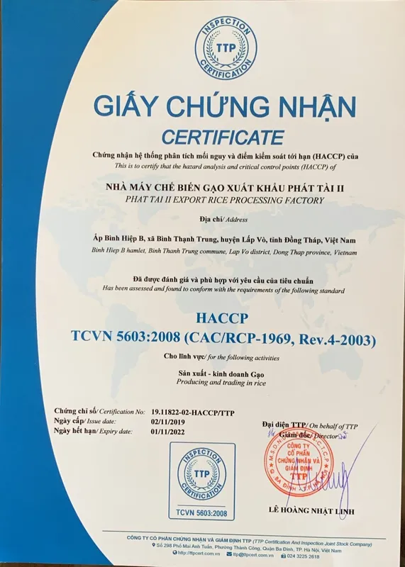 Sản phẩm 948173496015 — Gạo Phát Tài - Công Ty TNHH Phát Tài — MST 1400105785