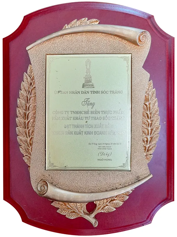 Sản phẩm UBND tinh — Công Ty TNHH Chế Biến Thực Phẩm Nấm Xuất Khẩu Tư Thao Sóc Trăng — MST 2200197607