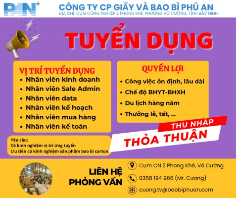 Sản phẩm Phu An Combo tuyen dung 4 477x400 — Công Ty CP Giấy Và Bao Bì Phú An — MST 2300278874