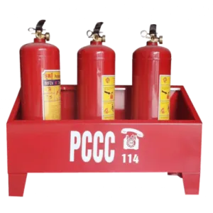 Sản phẩm kệ đựng 3 bình chữa cháy 300x300 — Công Ty TNHH Quang Hà — MST 2300311419