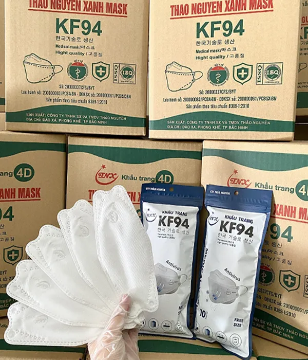 Sản phẩm 3. KHáº¨U TRANG Y Táº¾ KF94 — Khẩu Trang Y Tế Thảo Nguyên Xanh - Công Ty TNHH Sản Xuất Và Thương Mại Dịch Vụ
Thảo Nguyên — MST 2301021536
