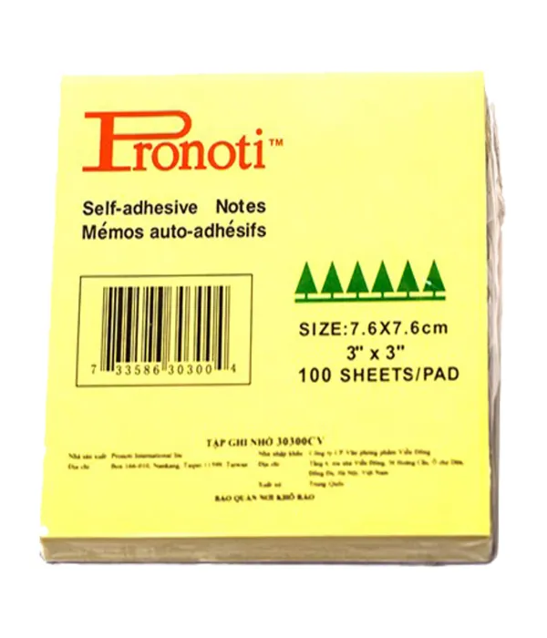 Sản phẩm Giáº¥y note Pronoti 3Ã—3 — Khẩu Trang Y Tế Thảo Nguyên Xanh - Công Ty TNHH Sản Xuất Và Thương Mại Dịch Vụ
Thảo Nguyên — MST 2301021536