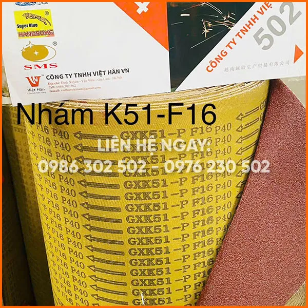 Sản phẩm nham K51 F16 1 — Giấy Nhám Việt Hân - Công Ty TNHH Việt Hân VN — MST 2301054651