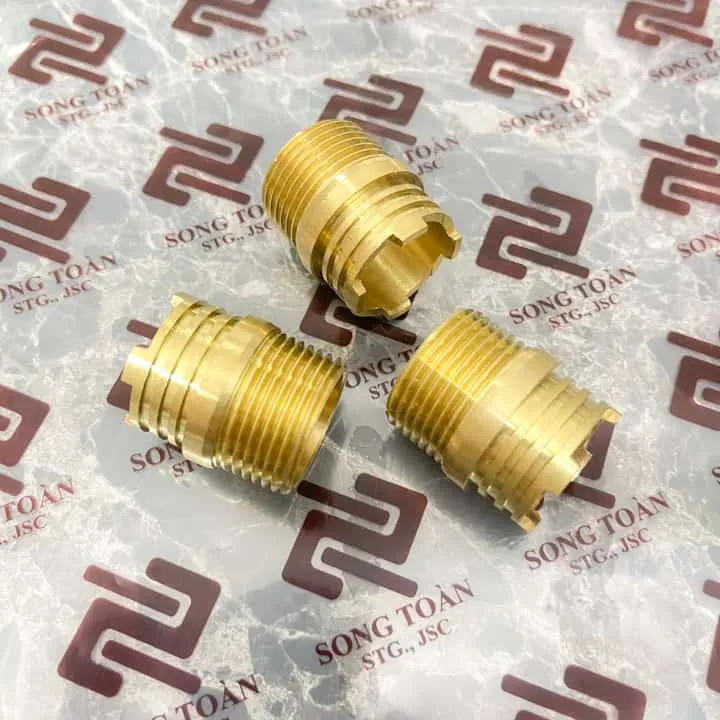 Sản phẩm khop noi ren ngoai cho ep nhua pvc male brass inserts for pvc pipe gia cong san pham bang dong thau 3 — Công Ty Cổ Phần Đầu Tư Sản Xuất Và Thương Mại (STG) Song Toàn — MST 2301096274