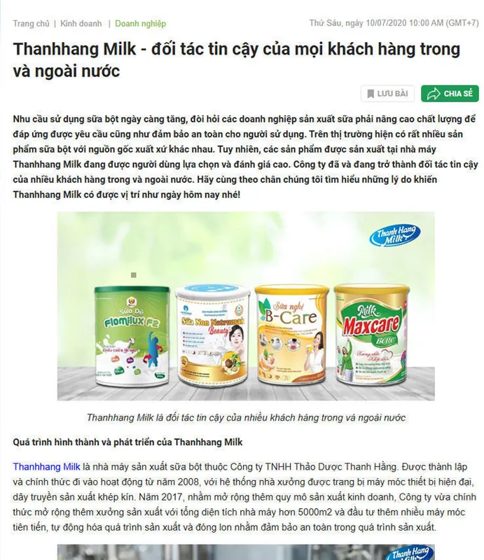 Sản phẩm bao chi 24h — Gia Công Sữa Thanh Hằng - Công Ty TNHH Thảo Dược Thanh Hằng — MST 2400397762