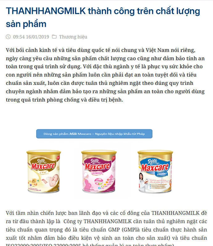 Sản phẩm bao chi thuong hieu — Gia Công Sữa Thanh Hằng - Công Ty TNHH Thảo Dược Thanh Hằng — MST 2400397762