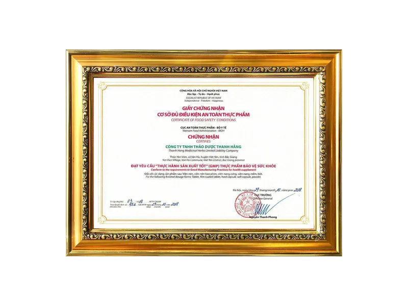 Sản phẩm GMP TPBVSK — Gia Công Sữa Thanh Hằng - Công Ty TNHH Thảo Dược Thanh Hằng — MST 2400397762
