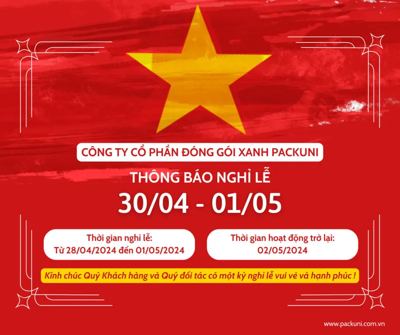 Sản phẩm thong bao nghi le pakuni 1024x858 — Công Ty Cổ Phần Đóng Gói Xanh Packuni — MST 2500714662